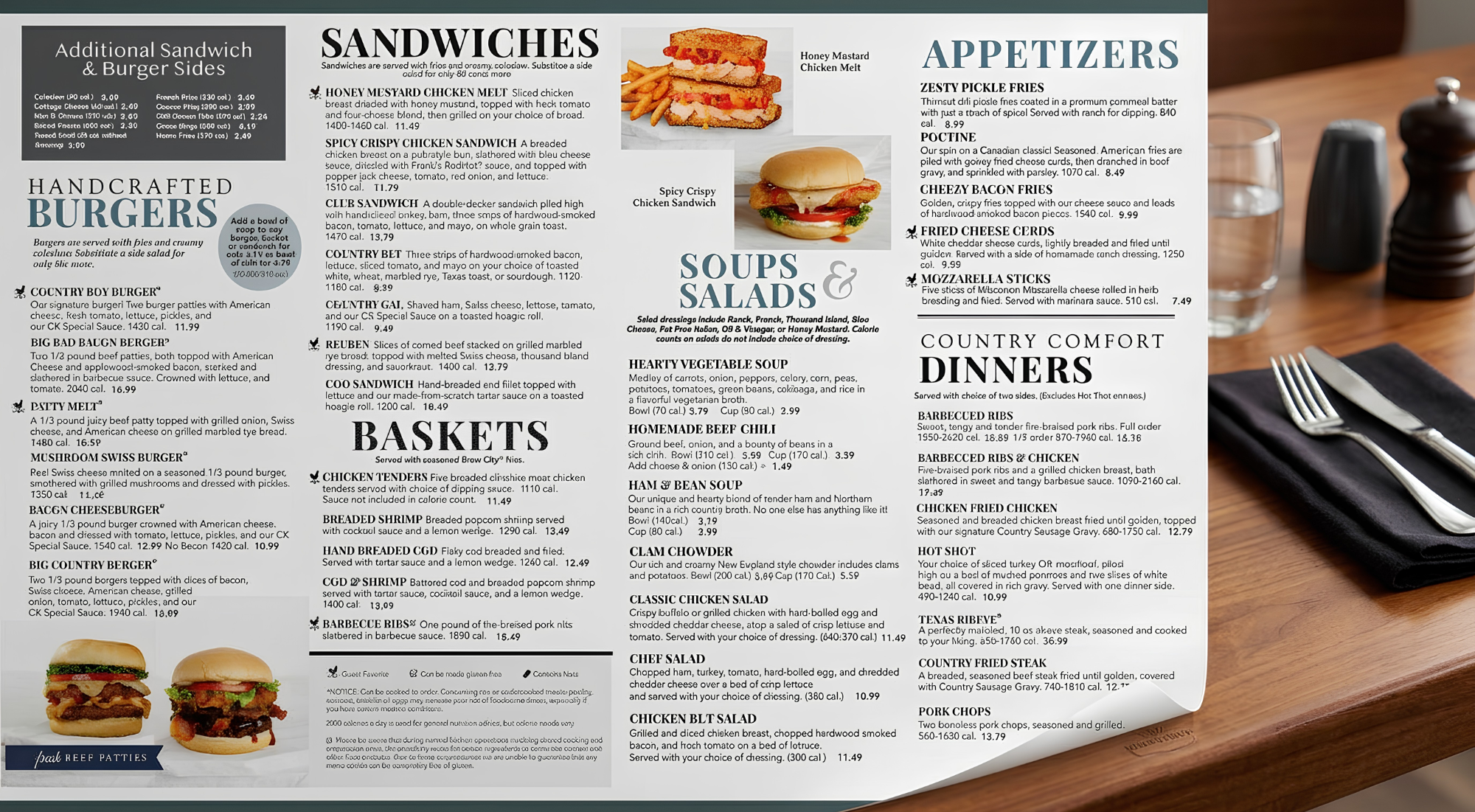 Classic diner food — pancakes, burgers, and breakfast plates